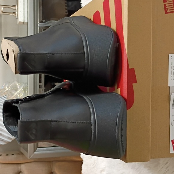 Fitflop F-Mode Leather Platform Zip Ankle Boots Women's Sz 8.5  EU 40 🆕 - Picture 11 of 11
